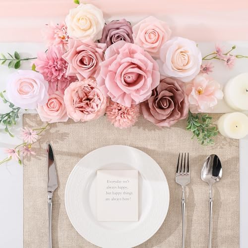 Artificial Flowers Fake Rose Flowers Dahlia with Stems for DIY Wedding Bridal Bouquets, Baby Shower, Floral, alternate view 5