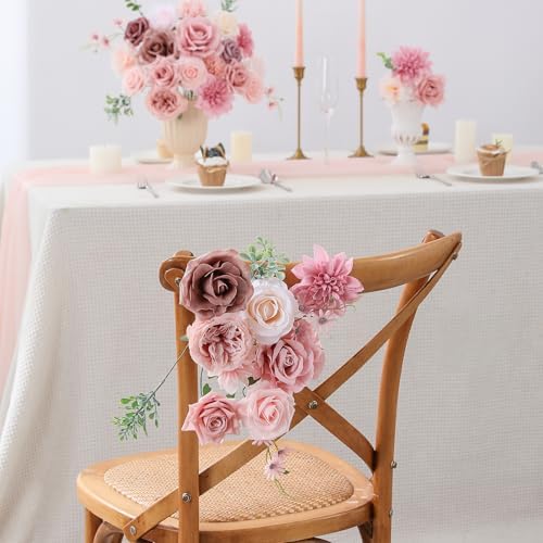 Artificial Flowers Fake Rose Flowers Dahlia with Stems for DIY Wedding Bridal Bouquets, Baby Shower, Floral, alternate view 6