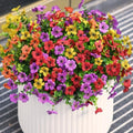 Artificial Flowers for Outdoor Faux Plants Fake Flowers Spring Decor in Purple Red Orange Yellow