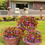 Artificial Flowers for Outdoor Faux Plants Fake Flowers Spring Decor in Purple Red Orange Yellow, alternate view 6
