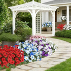 Artificial Flowers for Outdoors, Faux Petunias Spring Summer Decoration, Fake Flowers Plants UV Resistant Look, alternate