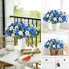 Artificial Flowers for Outdoors, Faux Petunias Spring Summer Decoration, Fake Flowers Plants UV Resistant Look, alternate