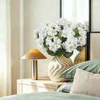 Artificial Flowers for Outdoors Spring Summer Decor 12 Bundles in White, alternate view 6