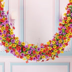 Artificial Flowers Garland Ivy, 4 Pack 5.9 FT Spring Summer Decor UV Resistant Fake Mums Floral Vine Silk Daisy, alternate