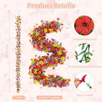 Artificial Flowers Garland Ivy, 4 Pack 5.9 FT Spring Summer Decor UV Resistant Fake Mums Floral Vine Silk Daisy, alternate