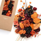 Artificial Flowers Greenery Deluxe Combo, Halloween Decor in Blk-black & Orange