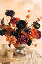 Artificial Flowers Greenery Deluxe Combo, Halloween Decor in Blk-black & Orange, alternate view 2