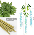 Artificial Flowers Hanging Flowers, Fake Wisteria Flower Garland Silk Vines Rattan String Decor for Home Wedding, alternate