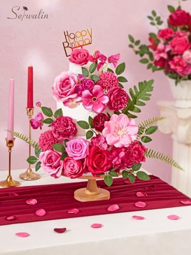 Artificial Flowers Hot Pink Magenta Fake Silk Flowers for Wedding in Hot Pink, alternate view 6