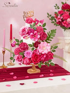 Artificial Flowers Hot Pink Magenta Fake Silk Flowers for Wedding in Hot Pink, alternate view 6