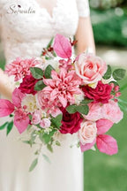 Artificial Flowers Hot Pink Silk Fake Flowers for Wedding Decor, alternate view 2
