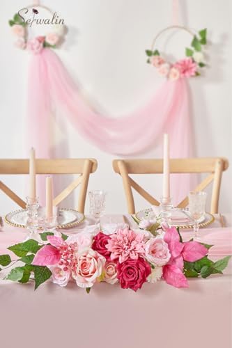 Artificial Flowers Hot Pink Silk Fake Flowers for Wedding Decor, alternate view 4