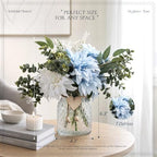 Artificial Flowers with Vase, Floral Centerpieces for Tables, Blue&White in Blue&white, alternate view 2
