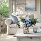 Artificial Flowers with Vase, Floral Centerpieces for Tables, Blue&White in Blue&white, alternate view 4