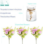 Artificial Flowers with Vase Purple Fake Peony in Glass Vase, alternate view 2