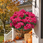Artificial Geranium Fake Flowers for Outdoors Decoration, 6 Bundles Silk Geraniums Flower UV Resistant Look Real, alternate
