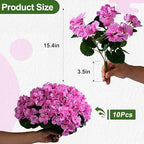 Artificial Geranium Flowers for Outdoor 10 Pcs Artificial Flower Fake Flowers with Stems Silk Realistic Look, alternate view