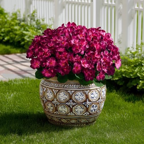 Artificial Geranium Flowers for Outdoor 10 Pcs Artificial Flower Fake Flowers with Stems Silk Realistic Look, alternate view