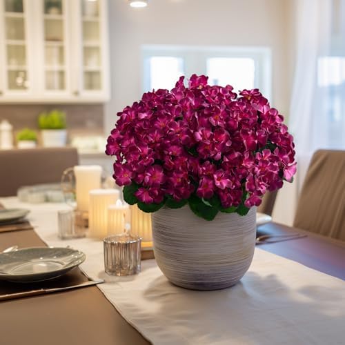 Artificial Geranium Flowers for Outdoor 10 Pcs Artificial Flower Fake Flowers with Stems Silk Realistic Look, alternate view