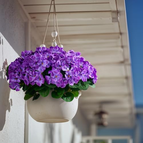 Artificial Geranium Flowers for Outdoor 10 Pcs Artificial Flower Fake Flowers with Stems Silk Realistic Look, alternate view