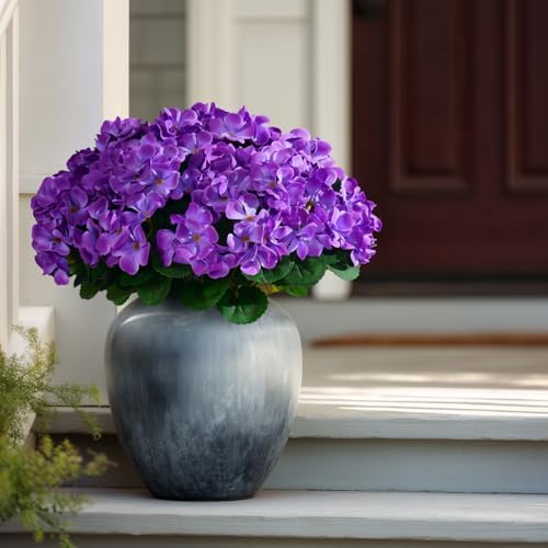 Artificial Geranium Flowers for Outdoor 10 Pcs Artificial Flower Fake Flowers with Stems Silk Realistic Look, alternate view