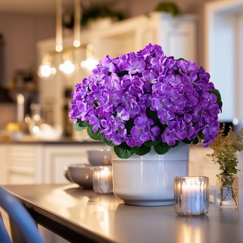 Artificial Geranium Flowers for Outdoor 10 Pcs Artificial Flower Fake Flowers with Stems Silk Realistic Look, alternate view