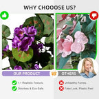 Artificial Geranium Flowers for Outdoor 2 Pcs Artificial Purple Flower Fake Flowers with Stems Silk Realistic, alternate view