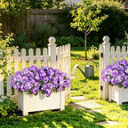 Artificial Geranium Flowers for Outdoors, UV Resistant in Purple & White, alternate view 3