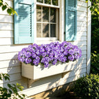 Artificial Geranium Flowers for Outdoors, UV Resistant in Purple & White, alternate view 5