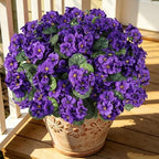 Artificial Geraniums for Outdoors, 6PCS Fake Silk Purple Flowers