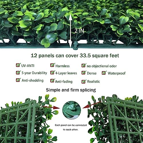 Artificial Grass Wall Backdrop Panels, 20X20 in 12P (33.5 sqft), alternate view 3