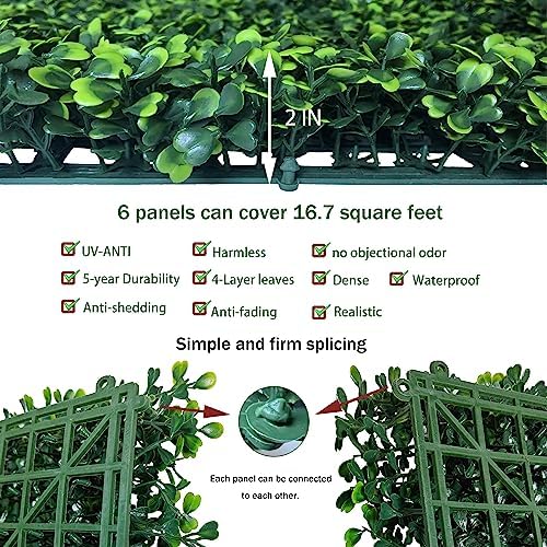 Artificial Grass Wall Backdrop Panels, 20X20 in 6P (16.7 sqft), alternate view 3