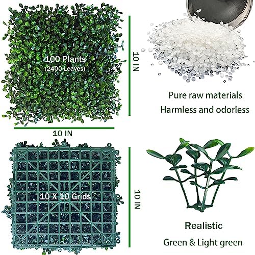 Artificial Grass Wall Greenery Backdrop, 10X10 in 12P (8.4 sqft), alternate view 2