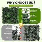 Artificial Grass Wall Panel - 24 Pack 10"x10" Boxwood Panels for Greenery Wall Decor Faux Greenery Outdoor, alternate view 3