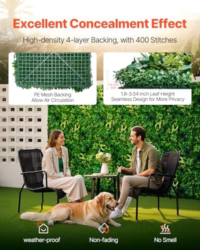 Artificial Grass Wall Panels, 8 PCS 20 x 20 inch, 3D Combination Greenery Boxwood Panel for Indoor Outdoor Green, alternate