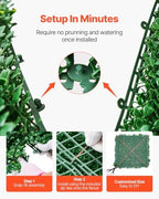 Artificial Grass Wall Panels, 8 PCS 20 x 20 inch, 3D Combination Greenery Boxwood Panel for Indoor Outdoor Green, alternate