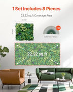 Artificial Grass Wall Panels, 8 PCS 20 x 20 inch, 3D Combination Greenery Boxwood Panel for Indoor Outdoor Green, alternate