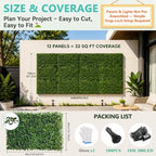 Artificial Grass Wall Panels with Lights, 12 Pack (24x16in), alternate view 3