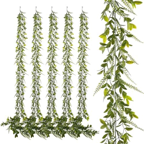 Artificial Greenery Garland, 6 Pack, 5.57ft