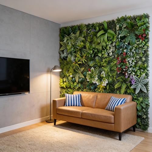 Artificial Greenery Wall Panels, 4 Pack, 20 x 40 in, Faux Grass Wall in P3, alternate view 3