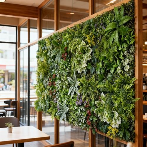 Artificial Greenery Wall Panels, 4 Pack, 20 x 40 in, Faux Grass Wall in P3, alternate view 5