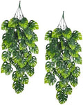 Artificial Hanging Plant 2P 31.5in Plastic Palm Leaves Ivy Greenery