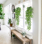 Artificial Hanging Plant Faux Ivy Vine with White UV Resistant Leaf, alternate view 2