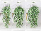 Artificial Hanging Plant Faux Ivy Vine with White UV Resistant Leaf, alternate view 4