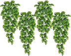 Artificial Hanging Plants 4Pc 30in Plastic Monstera Leaves Garland