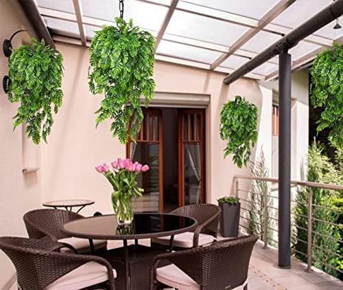 Artificial Hanging Plants 4Pc 30in Plastic Monstera Leaves Garland, alternate view 5