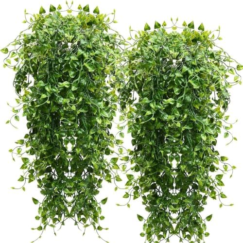 Artificial Hanging Plants 4PC 33in UV Resistant Eucalyptus Greenery
