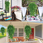 Artificial Hanging Plants 4PC 33in UV Resistant Eucalyptus Greenery, alternate view 5