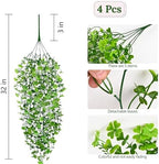 Artificial Hanging Plants, 4Pcs Faux Ivy Four-Leaf Clover, alternate view 3