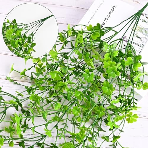 Artificial Hanging Plants, 4Pcs Faux Ivy Four-Leaf Clover, alternate view 4